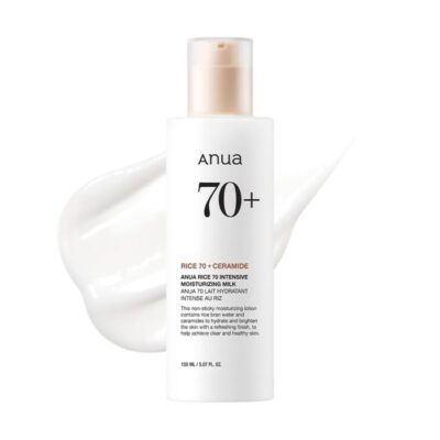 لوسیون برنج و سراماید آنوا مرطوب کننده و روشن کننده پوست با حجم 150 میل ANUA 70 Rice Ceramide Intensive Moisturizing Milk