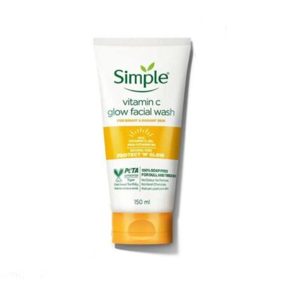 ژل شستشوی ویتامین سی صورت سیمپل با حجم 150میل Simple Vitamin C Glow Facial Gel Wash