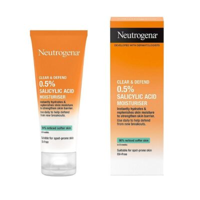 مرطوب‌کننده نوتروژینا کلیر اند دیفند حاوی 0.5% اسید سالیسیلیک با حجم 50 میل Neutrogena Clear & Defend 0.5% Salicylic Acid Moisturiser