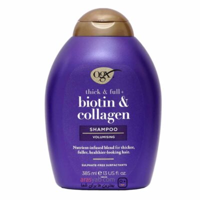 شامپو فری سولفات بیوتین و کلاژن او جی ایکس با حجم 385 میل OGX Biotin & Collagen Sulfate-Free Shampoo